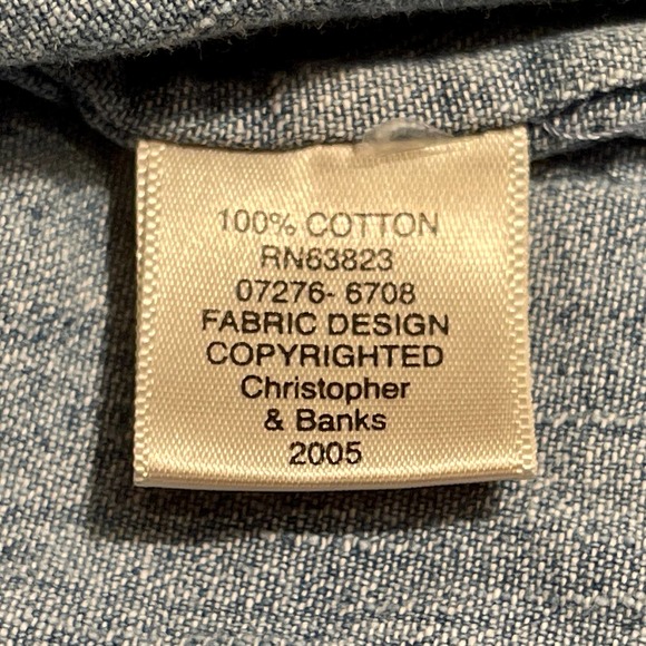 Christopher and Banks Jean Jacket Embroidered Snow Days Womens L 400:S1414 - Picture 14 of 16